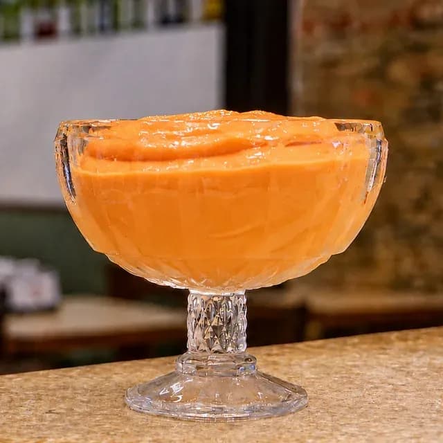 Creme de papaia com cassis, no Fogão de Ouro